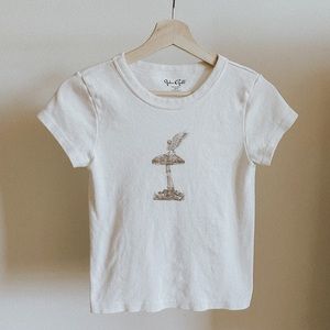 Brandy Melville John Galt Fairy Mushroom Baby Tee
